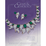 Cover of Gems & Gemology Summer 2006 issue, featuring leafs formed from precious metals and green gems