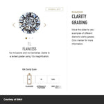 Interactive scale with option to view diamonds at different levels of clarity and related descriptions
