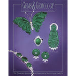 Cover of Gems & Gemology Spring 2000 issue, featuring green gemstone carvings and jewelry