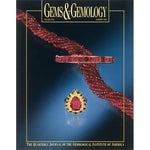 Cover of Gems & Gemology Summer 1993 issue, featuring red jewelry and braided strand of red beads
