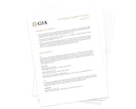 Stack of papers, with paper on top titled "GIA Retailer Support Program Copy Blocks"