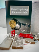 Image of the "Hand Engraving Fundamentals" course tool kit parts.