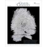 Cover of Gems & Gemology Fall 2024 issue, featuring artist Johnathan Schultz’s “Out of the Darkness.”