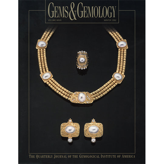 Cover of Gems & Gemology Winter 1992 issue, featuring gold jewelry