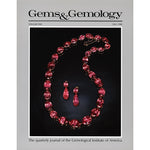Cover of Gems & Gemology Fall 1996 issue featuring necklace and earings with large red gems