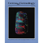 Cover of Gems & Gemology Summer 1998 issue, featuring stone with bands of bright color