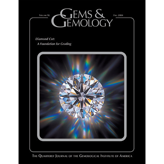Cover of Gems & Gemology Fall 2004 issue, featuring gleaming diamond 