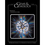 Cover of Gems & Gemology Fall 2004 issue, featuring gleaming diamond 