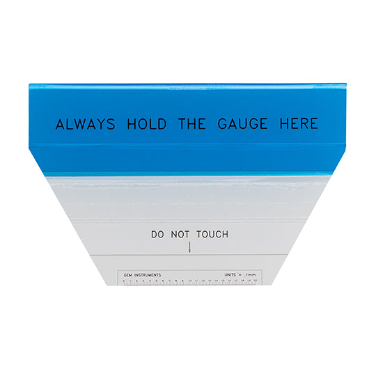 Blue and clear GIA table gauge