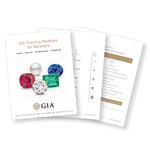 Stack of 3 pages, page on top has heading "GIA Training Modules for Retailers" 