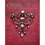 Cover of Gems & Gemology Spring 2017 issue, featuring intricate art object with white gems
