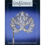 Cover of Gems & Gemology Winter 1991 issue, featuring silver gemstone encrusted mask