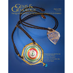 Cover of Gems & Gemology Spring 2016 issue, featuring glass-like jewelry on twine