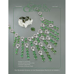 Cover of Gems & Gemology Spring 2011 issue, featuring strands of green and silver jewels