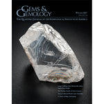 Cover of Gems & Gemology Winter 2017 issue, featuring large rough diamond