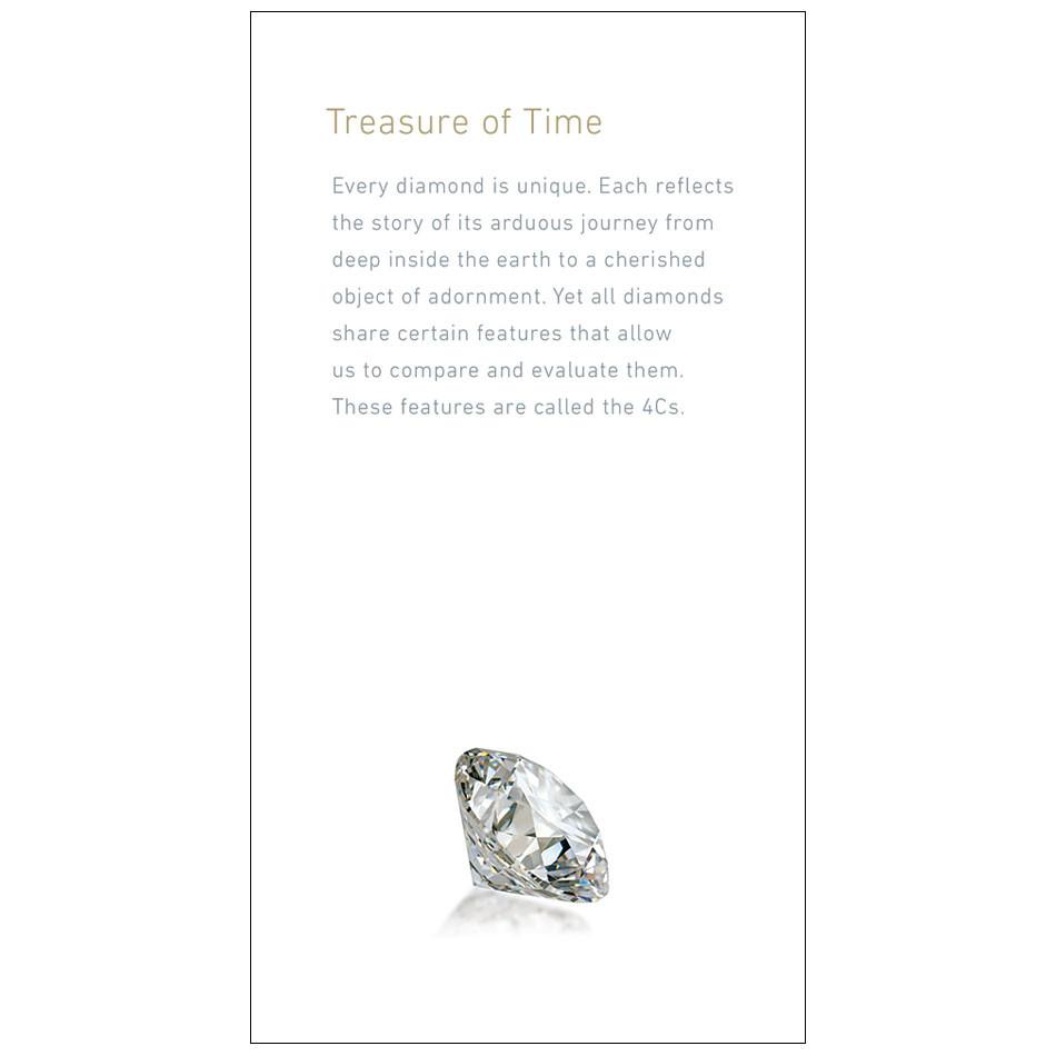 Brochure page with heading"Treasure of Time", text, and diamond