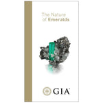 Emerald brochure front, featuring heading "The Nature of Emeralds", rough emerald, and logo