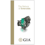 Emerald brochure front with image of rough emerald embedded in black stone