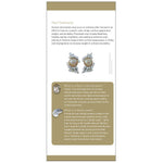 7 Pearl Value Factors brochure panel, featuring heading "Pearl Treatments", text, and pearl earrings