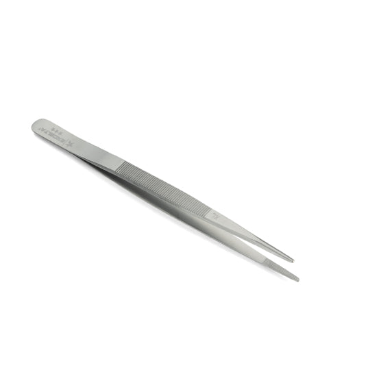 GIA tweezers with serrated handles and rounded points