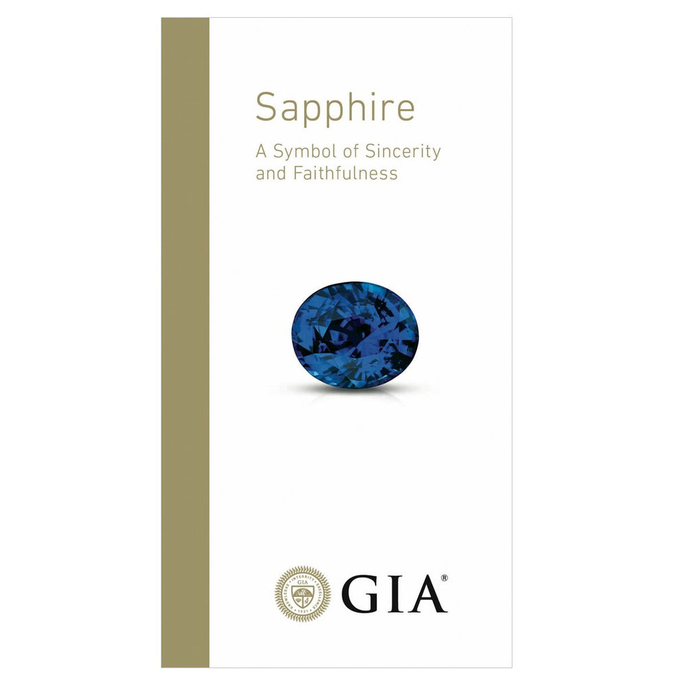 Sapphire brochure front, featuring headline "Sapphire A Symbol of Sincerity and Faithfulness", gem, and logo