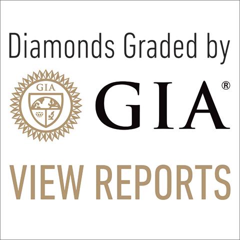 Square button with text "Diamonds graded by GIA View Reports"
