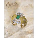 Cover of Gems & Gemology Winter 2016 issue, featuring intricate gold gem encrusted art object